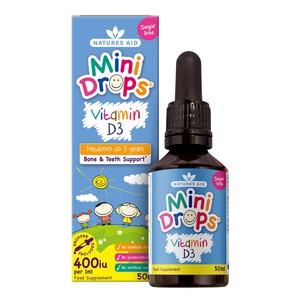 Natures Aid Infant's & Kid's Vitamin D3 Supplement Mini Drops Newborn-5yrs