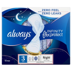Always Sanitary Towels Infinity Night (Size 3) Wings