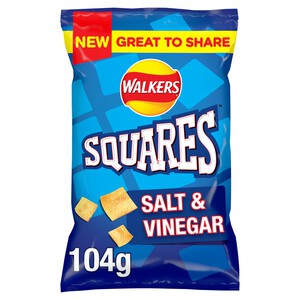 Walkers Squares Salt & Vinegar Sharing Snacks Crisps