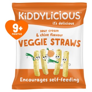 Kiddylicious Sour Cream & Chive Flavoured Veggie Straws Baby Snacks