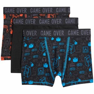 M&S Cotton Stretch Gaming Trunks, 5 Pack, 7-8, Black Mix