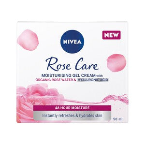 NIVEA Rose Care Moisturiser Gel Cream with Rose Water and Hyaluronic Acid