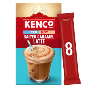 Kenco Salted Caramel Iced Hot Latte Instant Coffee 8 Sachets