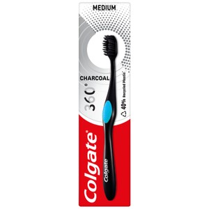 Colgate 360 Deep Clean Charcoal Medium Manual Toothbrush