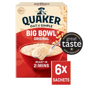 Quaker Oat So Simple Big Bowl Original Porridge Sachets Cereal