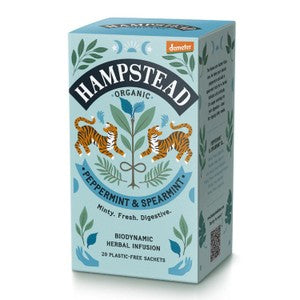 Peppermint & Spearmint Tea Bags Organic Biodynamic Fairtrade Hampstead Tea
