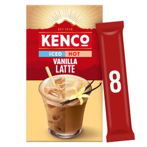 Kenco Vanilla Iced Hot Latte Instant Coffee 8 Sachets