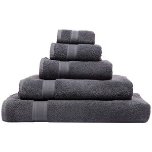 M&S Super Soft Pure Cotton Antibacterial Face Towel, Charcoall