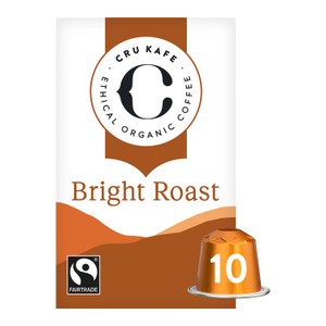 CRU Kafe Organic Fairtrade Bright Roast Pods 10s