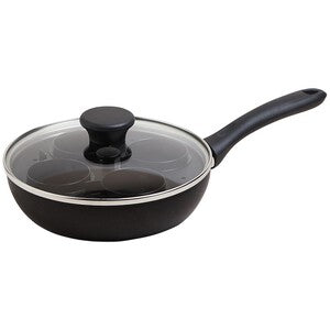 M&S Collection Black Aluminium 20cm Egg Poacher, Black