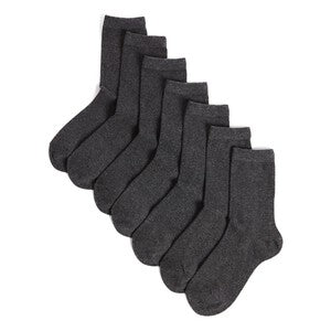 M&S Kids Ankle School Socks, 6-8, Grey Marl
