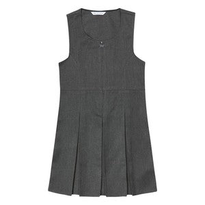 M&S Girls Permanent Pleats School Pinafore, 8-9 Years, Grey