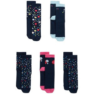 M&S 5p Cosmic Socks '12+3+ Multi