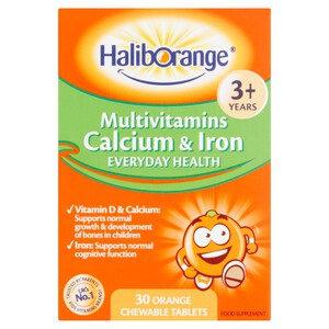 Haliborange Kid's Calcium & Iron Orange Chewable Tablets 3yrs+