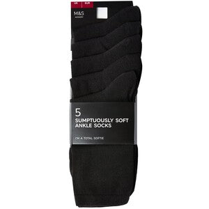 M&S Womens Socks Sumptuously Soft Black, Size 6-8