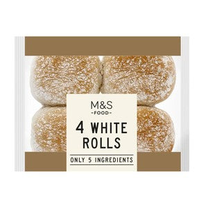 M&S Only 5 Ingredients 4 White Rolls