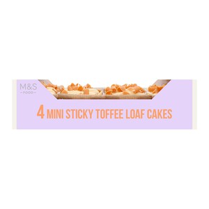 M&S 4 Sticky Toffee Mini Loaf Cakes