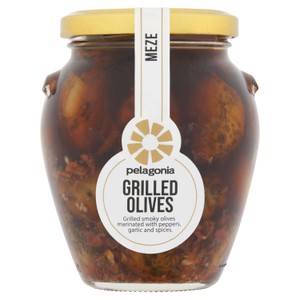 Pelagonia Grilled Olives - pitted, smoky & marinated