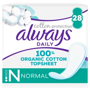 Always Dailies Organic Cotton Protection Normal Panty Liners