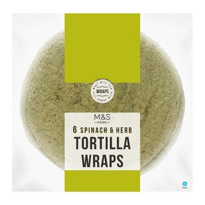 M&S 6 Spinach & Herb Tortilla Wraps