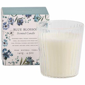 M&S Signature Blue Blossom Scented Candle One Size Blue Mix