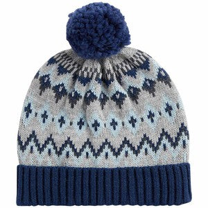 M&S Kids Fair Isle Winter Hat, 3-6, Navy Mix