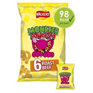 Walkers Monster Munch Roast Beef Multipack Snacks