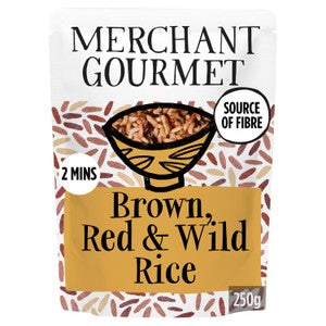Merchant Gourmet Wholegrain Brown, Red & Wild Microwave Rice