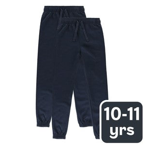 M&S Kids Cotton-Rich Joggers, 10-11 Years, Navy