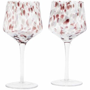 M&S Speckled Wine Glasses, Plum
