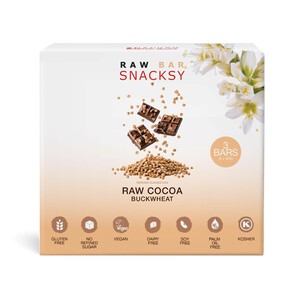 Snacksy, Raw, Vegan, Alternative Chocolate Bar with Buckwheat