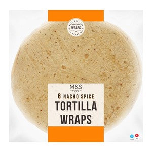 M&S 6 Nacho Spice Tortilla Wraps
