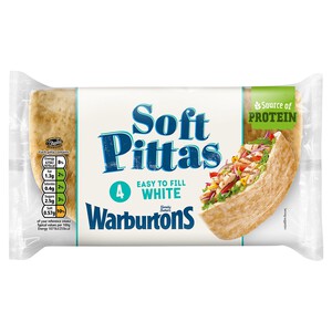 Warburtons 4 Soft White Pittas