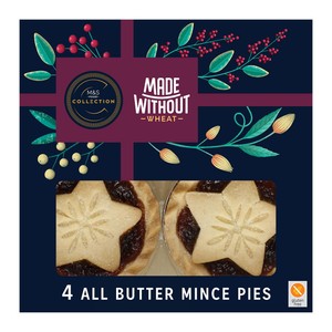 M&S Collection Made Without Gluten Free 4 All Butter Mince Pies