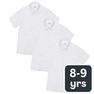 M&S Girls Easy Iron School Blouses, 8-9 Years, White