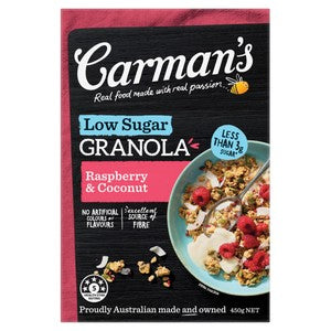 Carman's Kitchen Granola Raspberry & Coconut Low Sugar