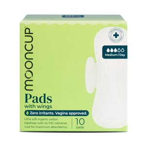 Mooncup Pads with Wings Medium Day, Zero Irritants, Vagina Approved