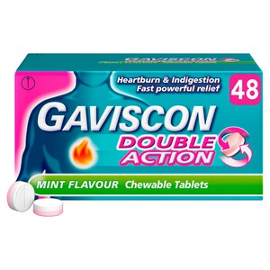 Gaviscon Double Action Tabs Heartburn Indigestion Mint