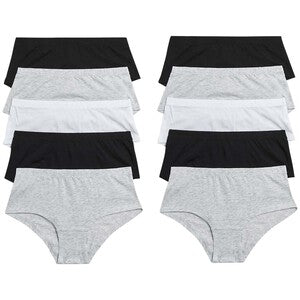 M&S 10P Plain Briefs Black Mix, 6-7 Y