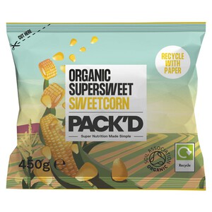 PACK'D Organic Super Sweet Sweetcorn