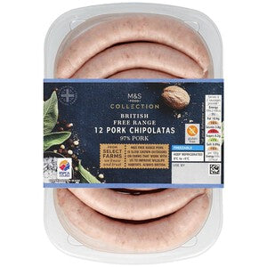 M&S Collection Free Range Pork Chipolatas