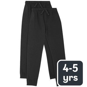 M&S Unisex Regular Fit Joggers, 4-5 Years, Black