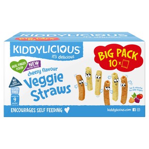 Kiddylicious Cheesy Flavoured Veggie Straws Baby Snacks Big Pack
