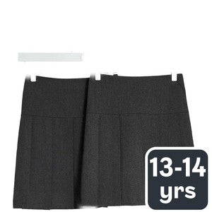 M&S 2Pk Pleated Skirt, 13-14 Years, Grey