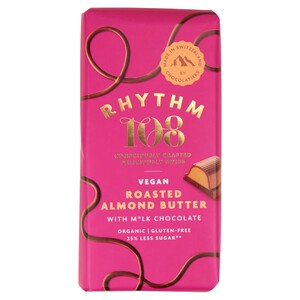 Rhythm 108 Swiss Vegan Roasted Almond Butter Bar with M'lk Chocolate