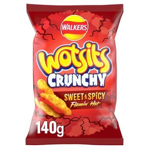 Walkers Wotsits Crunchy Sweet & Spicy Flamin' Hot Sharing Bag Snacks