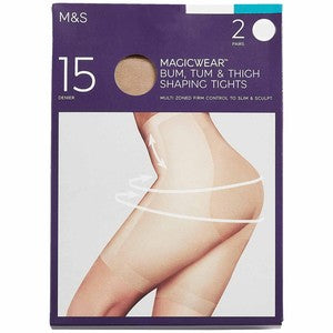 M&S Womens 15 Denier Magicwear Tights, Medium, Rose Quartz
