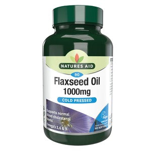 Natures Aid Vegetarian Flaxseed Oil 1000mg Capsules