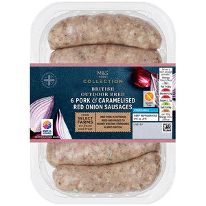 M&S Collection 6 Pork & Caramelised Onion Sausages
