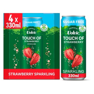 Touch of Strawberry Sparkling Sugar Free Flavoured Water by Volvic